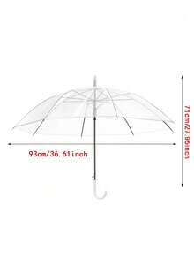 1 opakowanie przezroczystych parasoli ślubnych, hurtowych, przezroczystych, automatycznie otwieranych, wiatroszczelnych, wodoodpornych, dużych parasoli z baldachimem i białym uchwytem typu J Hook, do fotografii ślubnej, panny młodej i pana młodego, golfa, na zewnątrz