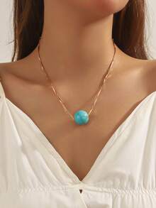 1 件波西米亚风格塑料云多色几何珠手工不对称链项链、礼物和日常佩戴 - 手工鏈條珠項鍊 - 查看 20