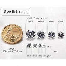 DIY 锆石 AAA 圆形机切 1mm 2mm 3mm 4mm 5mm 白色立方散石 CZ 锆石宝石用于珠宝制作微型莫桑石刻面水钻凸圆形透明尖底水晶钻石宝石用于美甲工艺更换珠宝 - 無色 - 查看 6