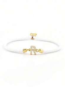 色彩缤纷的新款时尚字母手链，26个镶嵌锆石的字母，可调节编织绳手链，女士珠宝礼品