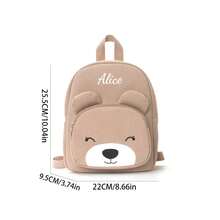 1pc Customized Embroidered Corduroy Cute Cartoon Animal Kids Backpack, Can Embroider Your Own Name, Suitable For Boys, Girls, Kindergarten, Elementary School Students, Outdoor Travel, A Personalized Holiday Gift For Kids, Comfortable And Convenient, Also An Ideal Birthday Gift. - Multicolor - View 27