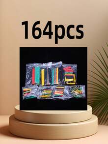 164 piezas-560 piezas Tubo termorretráctil 2:1, Eventronic Envoltorio de cable eléctrico, Kit surtido de tubo termorretráctil de aislamiento eléctrico, Kit surtido de tubo de manga cable para bricolaje - Negro - Ver 7