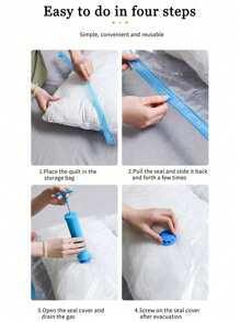 10/20Pack Extra Large Vacuum Storage Bags 40"X60" With Hand Pump, Airtight Compression, Dust & Moisture Resistant, Zip Closure, No Electricity Needed, Multipurpose Plastic Bags For Clothing, Bedding, Dorms, Moving