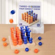 New Product Launched: Four Son Chess 3D Board Game, Children's Chess Intelligence Game, Puzzle Parent Child Love, Logic Thinking Puzzle Toy, Children's Early Education Puzzle Parent Child Interaction, Four Son Chess Table Game, Chess Toy - Multicolor - View 2