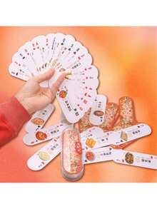 Jogo de Cartas Longo Criativo - Design de Pega Fácil, Material de Papel, Multicolorido, Adequado para Reuniões Familiares e Jogos de Festa, Jogos de Tabuleiro Divertidos em Família, Acessórios de Jogos de Cartas de Inverno - Multicolorido - Visão 5