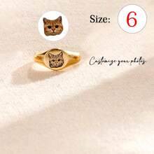 Customized Pet Photo Engraved Ring, Personalized Jewelry Engraving, Stackable Rings, Meaningful Dog Or Cat Owner Gift, Mother's Day Gift, Father's Day Gift, Graduation Gift, Valentine's Day Gift, Holiday Gift