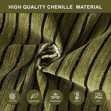 ROOMLIFE Thicked Striped Couch Cover With Tassel Blue Chenille Sofa Cover Blanket For Sectional Sofa, Soft Sofa Slipcovers For L Shaped Love Seat 2-3 Cushion Couch Anti Slip Sofa Protector, 71"X118"