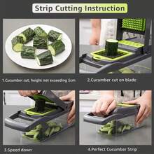 Professional Kitchen Slicer Stainless Steel 16 In 1 Slicer Cutter Grater For Vegetables, Fruits And Other Different Things For Home - 彩色 - 查看 2