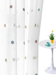 1 pieza Cortina transparente de privacidad con filtrado de luz de colores lunares transparente dulce para