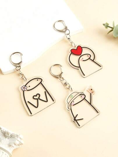 1 قطعة/6 قطع سلسلة مفاتيح أكريليك ذات وجهين بتصميم بسيط، سلسلة مفاتيح طالب ذات وجهين جميلة، اكسسوارات سلسلة مفاتيح، ديكور معلق للحقيبة الظهر، سلسلة مفاتيح السيارة، سلسلة مفاتيح شخصية كرتونية شعبية بيضاء، ديكور معلق للحقيبة الظهر بتعبير قلب مضحك أنثروبومورفي، اكسسوارات السيارة للأزواج والمعجبين، اكسسوارات هالوين Y2K الجوتية، هدية عيد الميلاد لليوم العالمي للمعلم، سلسلة رباط مع حامل بطاقة هوية، اكسسوارات السيارة، ديكور معلق للحقيبة الظهر