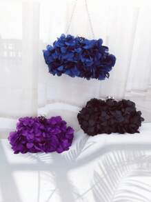 Elegante borsa con fiori lilla, adatta per ragazze, donne, signore, spose, molto adatta per feste, matrimoni, balli, cene/banchetti, è il miglior regalo per le donne