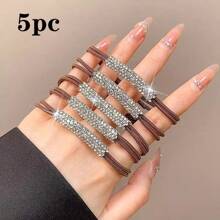Women Rhinestone Decor Glamorous Hair Tie For Hair Decoration Party Ponytail Holders Hair Elastics Hair Rubber Bands Scrunchies Hair Rope Elastic Hair Tie