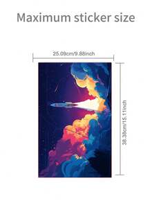 6pcs Rocket Pattern P5 Digital Version Pro Gaming Console Stickers, Dust-Proof And Wear-Resistant