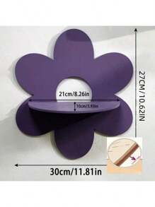 1pc Bohemian Style Cute Floating Shelf, Wooden Flower Floating Rack, Wall Crystal Storage Rack, Minimalist Home Decor Pendant, Crystal Oil Display Stand, Wall-Mounted Wooden Rack, Wall Decor Gift For Birthday, Graduation, Bedroom, Living Room, Bathroom, Kitchen, Office, Home Decoration