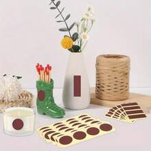 120pcs Adhesive Lighter Papers, 60pcs Round And 60pcs Rectangular Lighter Stickers, Suitable For Matchboxes, Bowl-Shaped Lighters (Brown), DIY Candle Lighter Papers, Rectangular Lighter Paper Stickers - Brown - View 4