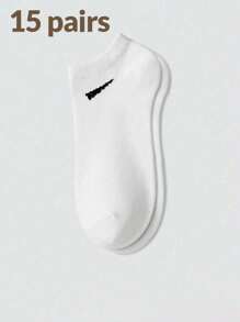 1 par de calcetines unisex, calcetines deportivos, calcetines cortos blancos/negros/grises, calcetines invisibles, de unicolor y estilo minimalista, adecuados para uso diario casual