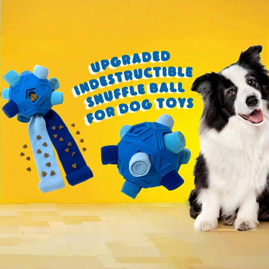 Indestructible Snuffle Mat Puzzle Feeder Slow Feeding Dog Toy, Interactive Food Dispenser Treat Ball For Small, Medium, Large Pets (Blue)