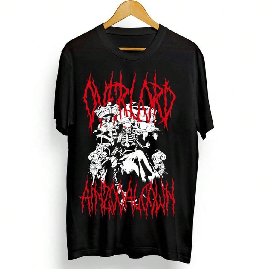 Overlord New Unisex T-Shirt Overlord Ainz Ooal Gown Anime Manga Graphic Tee - 黑色 - 查看 1