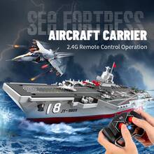 Realistic RC Aircraft Carrier - Water-Activated Launch System With Auto-Charge Alert & DIY Customization | Halloween Gifts For Boys, Cool Weird Stuff Remote-Controlled Boat Toy With Multi-Directional Navigation - 灰色 - 查看 2