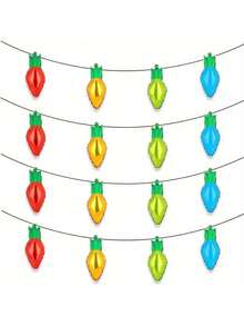 18pcs Christmas Themed Light Bulb Design Decorative Balloons, Perfect For Christmas Decoration - Mixed Colors - View 5