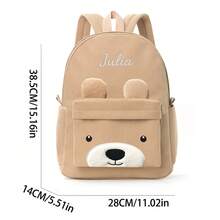 1pc Customized Embroidered Corduroy Cute Cartoon Animal Kids Backpack, Can Embroider Your Own Name, Suitable For Boys, Girls, Kindergarten, Elementary School Students, Outdoor Travel, A Personalized Holiday Gift For Kids, Comfortable And Convenient, Also An Ideal Birthday Gift. - Multicolor - View 26