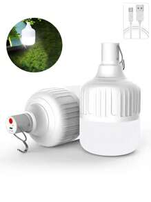 Lámpara de luz LED recargable por USB para camping al aire libre, luz de emergencia multifuncional impermeable para senderismo y deportes, lámpara de carpa de camping con gancho