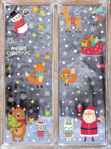 Weihnachts-Schneemann Fensteraufkleber, Weihnachts-Schneeflocken Aufkleber, Weihnachtsparty & Winter Heim-Dekoration