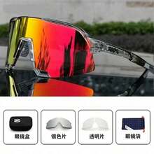 Photochromic Half-Frame Sports Cycling Glasses – Windproof Dustproof Protective Eyewear For Outdoor Running & Fishing* - Khung trong suốt màu đỏ - Xem 2