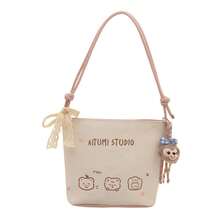 Women Tote Bags - 白色帶掛飾 - 查看 7