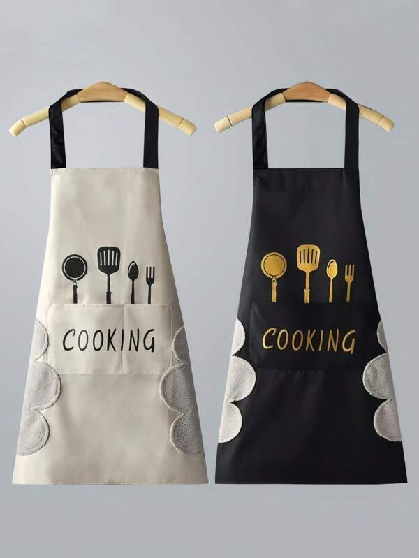 1 قطعة مريلة مطبخ مقاومة للماء والزيت، مريلة طبخ قابلة للتعديل للرجال والنساء، مريلة طباخ مع منشفة جانبية، مريلة خبز، مريلة مطبخ منزلية، مريلة للكبار، متعددة الألوان، مريلة مقاومة للماء والبقع، مريلة طبخ للكبار (ملاحظة: بسبب اختلافات الدفعة، لون الحزام للإصدار ذي المنشفة البيضاء عشوائي أسود أو أبيض)