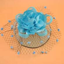 Elegant Floral Bridal Wedding Charming Headpiece Party Stage Hair Accessory Hat Organza Veil Decor Hat, Green, Tiny Hats, Derby Hat, Mini Fascinator, Mini Top Hat , Mini Cap, Rave Accessories