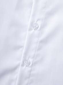 Młodzieżowa klasyczna, swobodna, szkolna, biała, krótka, formalna koszula dla chłopców, odpowiednia na uroczystości, spotkania, występy - Biały - Zobacz 5