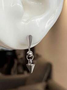 1 Pair Gothic/Punk Rock Style Titanium Steel Tapered Spike Spiral Ear Plugs Earrings, Suitable For Men And Women Daily Wear - Silver - View 3