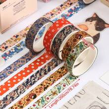 5 卷花卉印花和纸胶带，适用于 DIY、装饰、礼品包装、剪贴簿、规划师、派对装饰、学校用品、返校 - 彩色 - 查看 7