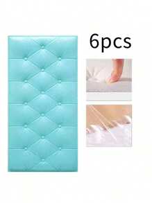 4片装3D立体自粘XPE泡沫墙纸，防水防潮仿皮纹理，床头防撞软垫墙贴，可重复使用和裁剪，适用于卧室和客厅墙面装饰，隔音加厚墙面，家居装饰墙纸 - 彩色 - 查看 19