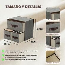 Caja Organizadora Plegable con 3 Cajones de Tela – Orden y estilo para tu hogar, Esta práctica caja organizadora está diseñada para facilitarte la vida. Consta de 3 cajones amplios, fabricados en tela resistente y ligera, perfecta para organizar tu ropa interior, calcetines, cosméticos, papelería, juguetes, artículos de oficina y mucho más.  Gracias a su diseño plegable, puedes guardarla fácilmente cuando no esté en uso, ahorrando espacio. Su estructura flexible permite colocarla en estantes, clósets, escritorios o incluso debajo de la cama. Además, sus cajones tienen asa frontal, lo que facilita abrir y cerrar sin esfuerzo. Ideal para dormitorios, baños, salas de estar, habitaciones infantiles, oficinas o cualquier rincón que necesite un toque de orden. Su acabado sobrio y elegante combina con cualquier decoración. - Gris - Ver 3