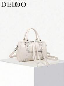 Dedoo 2024 Hot Maillard Style Retro Hot Girl Y2K Leopard Print One-Shoulder Christmas Gift - Beige - View 1