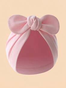 3 pezzi Cappellino per bambini con orecchie da coniglio e fiocco, copricapo morbido per neonati/bambini, cappellino doccia multicolore per neonati e bambini - Multicolore - Visualizzare 5