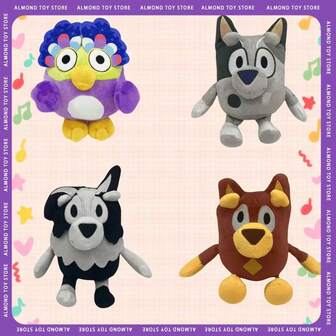 Bluey 1 件 MOOSE 人气卡通动漫 Bruy'S 动漫周边毛绒玩具狗布娃娃挂件背包配饰礼物（款式随机）