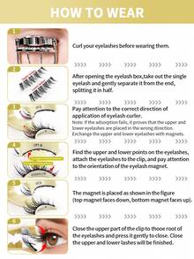 MAANGE 2/1 Pair Magnetic Eyelashes Set, Includes Magnetic Clips, 1 Eyelash Applicator, Pointed Cartoon Style Lashes, Comfortable All-Day Wear, Natural Look, Reusable, Optional Eyebrow Trimmer + Eyelash Curler - 尖尾漫畫款 - 查看 8