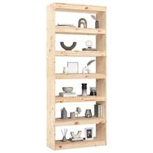 Bücherregal/Raumteiler 80x30x199,5 cm Massivholz Kiefer - Braun - Übersicht 2