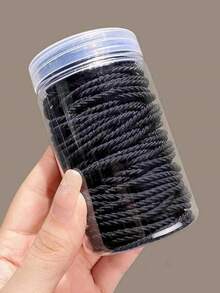 50个/罐 时尚高弹细发圈，简约基础款发圈，细罗纹发圈，小巧精致发饰，礼品，马尾辫发圈，发绳，橡皮筋，发绳头饰 - 彩色 - 查看 2