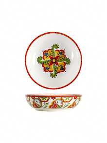 1pc 19.4oz Bohemian Style Underglaze Ceramic Plate, Luxurious Retro Colorful Painting Exquisite Pattern Large Capacity Salad Plate, Suitable For Home Kitchen, Restaurant, Holiday Gift, Party - Multicolor - View 17