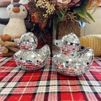 1pc Mirrored Mosaic Duck Disco Ball Decor, Best Gift For Party, Birthday, Graduation