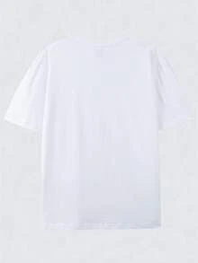 220g Print Round Collar Suitable For Both Men And Women Short-Sleeved T-Shirt, Happy New Year 2025 Print, Suitable For Couples, Families, Parties, Fashion Casual T-Shirt, A Certain Thickness Suitable For Summer Wear T-Shirt, As A Gift - Phụ nữ da trắng - Xem 3