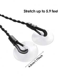 弹力挂衣绳 旅行挂衣绳 带折叠衣架 便携可伸缩挂钩吸盘露营挂衣绳 带吸盘户外挂衣绳 多功能晾衣工具 家用便携绳 无需打孔 适用于旅行酒店租房学生宿舍居家使用 - 彩色 - 查看 2