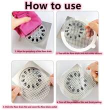 8er Set Duschablauf Haarsiebeinsätze: Mesh-Filter Aufkleber, Haar-Verstopfungs-Entferner, Anti-Verstopfungs-Ablauf Mesh-Aufkleber