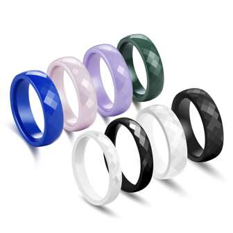 1 Pc Black White Ceramic Rings For Women Men Unisex Couple Ring Wedding Band 3mm/6mm-Wide Fit Size 5-15