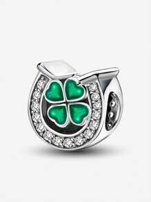 1Pc 925 Sterling Silver Fashionable Real Zirconia Lucky Charm Bead For Women Fit Bracelets Bangles DIY Jewelry Girlfriend Gift Fine Ladies Jewellery - Silver - View 20