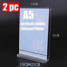 3 Size Acrylic Sign Holder-Clear T-Shape Plastic Display Stand, Double-Sided Paper Holder & Sign Stand For Menus, Flyers, Pictures – Durable Acrylic Paper Stand & Storage Container For Office, Retail, Exhibition, Restaurant, Wedding Use